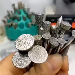 Mũi cắt mũi mài kim cương mini trục 3mm chân 2.3mm dùng lắp máy khoan cầm tay đa năng nhiều kích thước