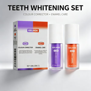 EELHOE | V34 Purple Teeth Whitening Toothpaste & Kit – Remove Plaque & Stains Deep Cleaning Oral Care for Fresh Breath Home Care Set