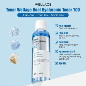 AUTH-TONER ACID DƯỠNG ẨM WELLAGE REAL HYALURONIC 200ml
