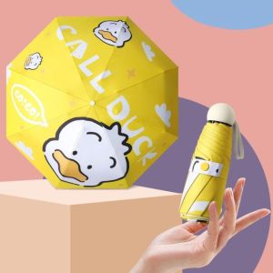 Cute Girls Clear Umbrella Automatic and Mini Folding Cartoon Kids Umbrella Rain Women Windproof Umbrella Sun UV