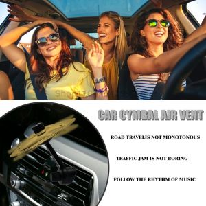 1/2PC Car Crash Cymbal Air Vent Mini Drum Car Hand-shooting Cymbals Car Drum Cymbal Air Vent Musical Instrument for Car Interior