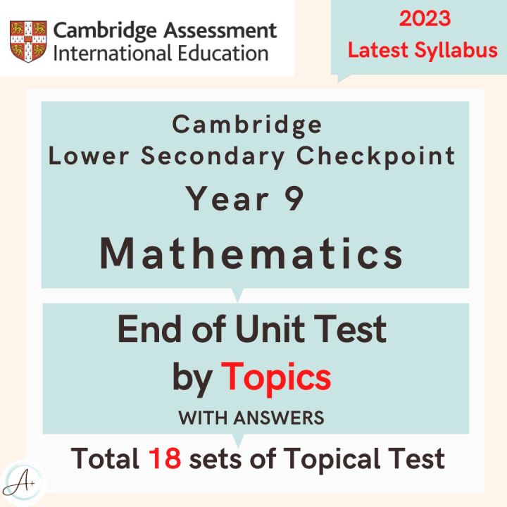 Hardcopy Cambridge Lower Secondary Checkpoint Y9 Math Topical Test Hardcopy Cambridge Lower Secondary Checkpoint Y9 Math Topical Test