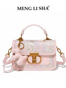 Elegant Embroidered Womens Handbag Commuter Tote Fashionable Mini Square Bag Luxury Sensation Single Shoulder Crossbody Bag