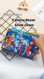 Promo 3pcs Celana Boxer Anak Laki Laki Karakter Lucu/Cd Celana Dalam Anak Free Pouch