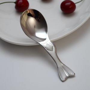 Elegant Mermaid Food Grade 304 Stainless Steel Spoon for Soup Dessert Watermelon Eating Rice And Stirring Spatula