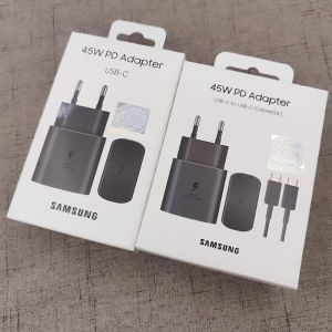 Samsung S25 Note 20 10 Ultra Charger 45W Super Fast Charge Adapter Type C Cable for Galaxy S26+ S25Edge S24+ S26 Pro S23 FE A56