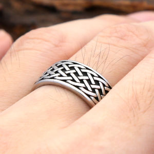 Punk Fashion Nordic Celtic Knot Ring Stainless Steel Simple Viking Rings For Men Unique Amulet Jewelry Gifts Dropshipping