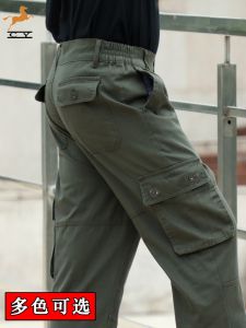 Thickened Fleece Lined Outdoor Mens Casual Pants Straight Leg Work Trousers Large Size Cotton Blend Cargo Pants