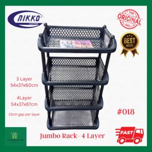 Nikko Jumbo Rack 3 Layer or 4 Layer 3L 4L Merchandiser Display Rack Shelves Stackable Organizer - Nikko 018