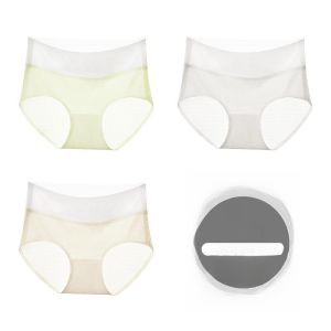 Miiow | Womens Ice Silk Bare Sensation Underwear 2025 New Summer Lightweight Seamless Triangle Shorts Comfortable Breathable Panties