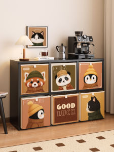 Steel Free Combination Cabinet Living Room Storage Bookcase Stand-alone Floor-standing Organizer Rack Combination Cabinet