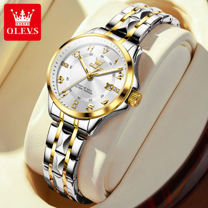 OLEVS Wrist Watch For Woman Watches With Box Original Waterproof Stainless  Steel Gold Black Silver 2910