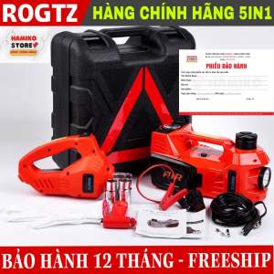 Dụng cụ cứu hộ ô tô 5 trong 1 Kích nâng gầm tích hợp bơm hơi và súng bắn ốc Chính hãng ROGTZ Công nghệ Đức Sức nâng 5000kg hãng