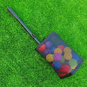 Pickleball ball picker and portable collection basket with telescopic handle for tennis recycling