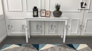 DL Home Concept Solid Wood Console Table White