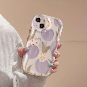 Purple rabbit tulip Compatible for IPhone 15 Plus 11 14 13 12 15 Pro Max XR X XS Max 15 7Plus 8pl