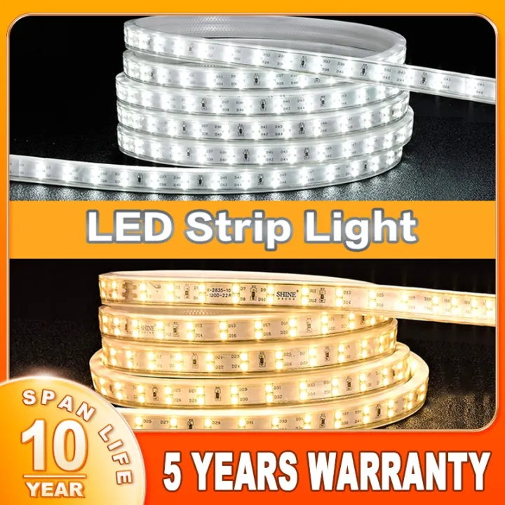 10 30M Warm White LED Light Strip Lights Outdoor Double Row 2835