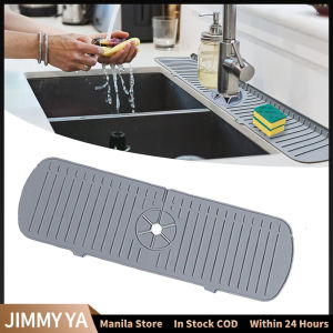 Silicone Faucet Mat Sink Splash Pad Drain Pad Bathroom Kitchen Countertop Protector Quick Dry Tray