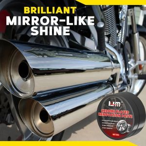 Motorcycle Universal Chrome Polish & Restorer Wax - Scratch-Free Multi-Purpose Shine Enhancer for Wheels Exhaust Tips Vehicle