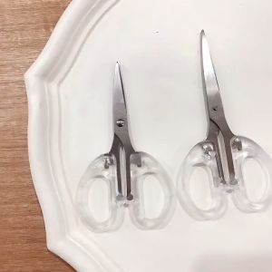 DIY Stainless Steel Scissors Transparent Craft Scissor Stationery School Office Supplies