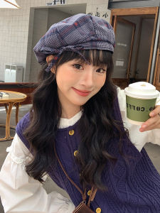 WNCAP Retro Plaid Beret Hat Women Early Autumn Versatile Face Slimming Artist Student Art Octagonal Cap Casual No Brim Hat