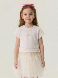 Marc&Janie | Colorful Stripes Cotton Ruffled Sleeveless T-Shirt for Girls