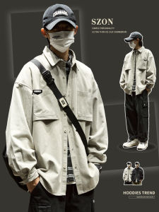 SZON | Spring and Autumn Retro Casual Lapel Shirt Workwear