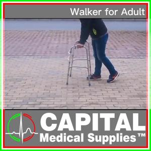 Walker for Elderly adult Aluminum Folding Adjustable Color Silver (Primaplus)(WINGUARD)