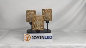 JOYINLED Đèn Trần Mây Tre Đan Cổ Điển 3 Ngọn Lửa Phong Cách Boho Đèn Treo Mộc Mạc Cho Phòng Ngủ Ống Treo Dựng Sẵn Đế E27