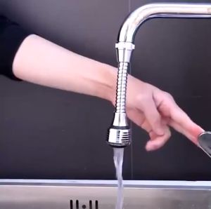 Sambungan Kran Air Flexible: 2 Mode Spray & 360 Drajat Chrome