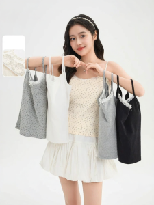 SANFU | Lace Edge Collar Padding Vest Top