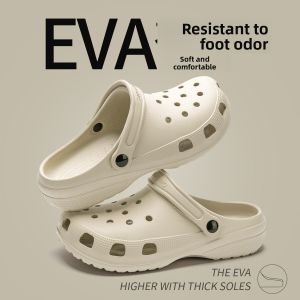 Womens Thick Bottom Sandals 2024 New Anti-Slip Beach Heightening Headed Clogs Office Slippers Summer Outdoor Wear