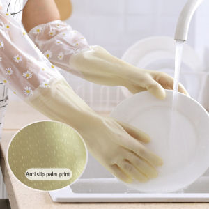 1 Pair Long gloves For Washing Dishes Anti Slip Gloves Durable DrawstringHousehold Cleaning Gloves