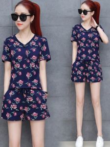 Bộ Đồ Hai Mảnh Mùa Hè Mới Thời Trang Tay Ngắn Quần Short Rộng Rãi Thoải Mái Thường Ngày Thể Thao Cỡ Lớn Cho Nữ