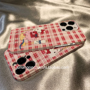 Kitty Cat iPhone 17 pro Max Phone Case Korean Style Plaid Fun Girl Heart Soft Shell Apple Compatible Cute Trendy Brand