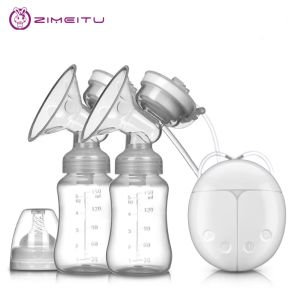 Double Electric Breast Pumps Powerful Nipple Suction USB Electric Breast Pump with Baby Milk Bottle Cold Heat Pad Nippl