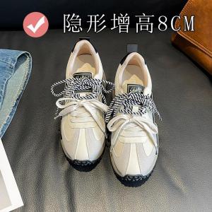 Retro Style Womens Sneakers Heightening Inner Design Fashionable Casual Sports Shoes Color Block Design Comfortable Leisure Shoes