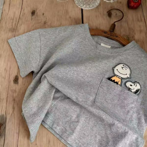 Pure Cotton Short Sleeve T-Shirt for Boys And Girls Baby Summer Clothes Cartoon Japanese Style Trendy Body Shirt round Neck
