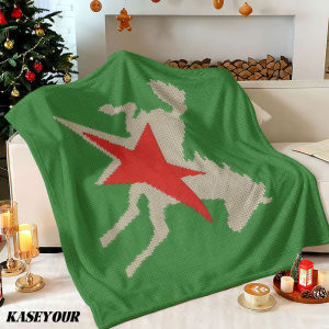 Beast Kingdom | Green Horse Star Stitch Winter Summer Flannel Blanket Throw Fleece Soft Fuzzy Plush Cozy Fleece Blankets for Sofa Ideal Gifts