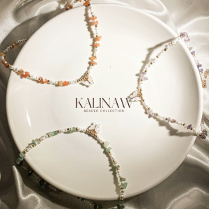 KALINAW Whimsical Fairy Butterfly Necklace with Semi-Precious Chipstones