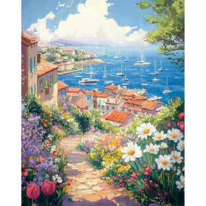 Flower Path Floral Landscape Artwork Jigsaw Puzzle 500/1000/1200/2000PCS Stress Relief Puzzle Wall Art Decor Gift