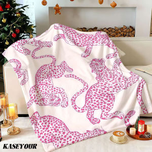 Beast Kingdom | Hot Pink Leopards Winter Summer Flannel Blanket Throw Fleece Soft Fuzzy Plush Cozy Fleece Blankets for Sofa Ideal Gifts