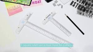 30Cm/12" T Square Ruler Clear Acrylic T Shape Ruler Clear Transparent In Both Inches and Metric Measurements Straight Ruler Tool