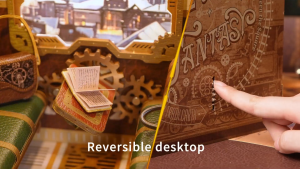 Tonecheer DIY Book Nook Steam Fantasy Infinity Train Cabin Puzzles (TQ442) DIY Miniature Dollhouse