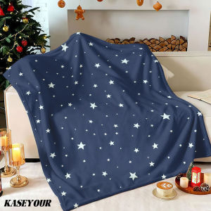 Beast Kingdom | Navy Blue Light Star Decor Winter Summer Flannel Blanket Throw Fleece Soft Fuzzy Plush Cozy Fleece Blankets for Sofa Ideal Gifts