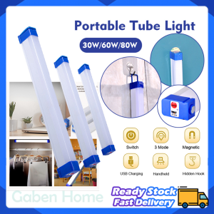 Night Market Lights 30W/60W/80W Long Emergency Light USB Rechargeable With Hook Portable Camping Lamp Fishing Study Working Night Light