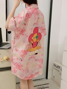 Đồ Ngủ Lụa Ngắn Tay Mùa Hè Cho Nữ Đồ Ngủ Lụa Băng Dễ Thương Quần Áo Mặc Nhà Bằng Vải Lụa Thật Thiết Kế Mới Năm 2025