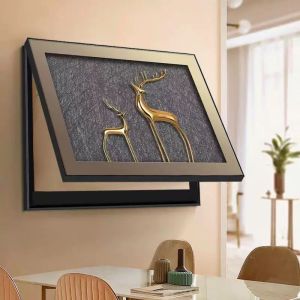 ภาพตกแต่งกล่องไฟฟ้าแบบหรูหราที่เปิดได้ ภาพลิงป่าแบบเรียบง่ายและโมเดิร์นสำหรับตกแต่งห้องอาหาร ภาพวาดขนาดใหญ่ วัสดุอะคริลิก