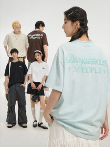 dangerouspeople | Contrast Collar Print T-Shirt