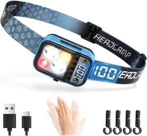 XIWANGFIRE | Đèn Pha LED Sạc Lại Công Suất Cao Chống Nước Tích Hợp Cảm Biến Chuyển Động Sử Dụng Bóng Đèn XPG+COB Kép Dành Cho Công Việc Ngoài Trời Và Sửa Chữa.